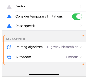 إعدادات الملاحة iOS