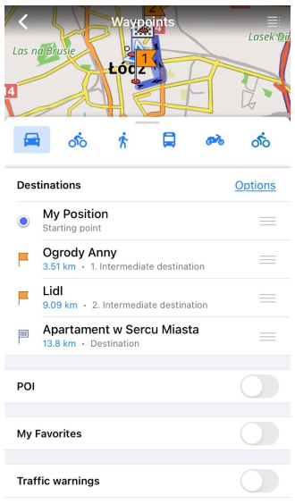 Navigation Zwischenziel iOS 2