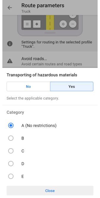 Transport von Gefahrgut Android