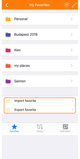 Exportar importar favoritos ios