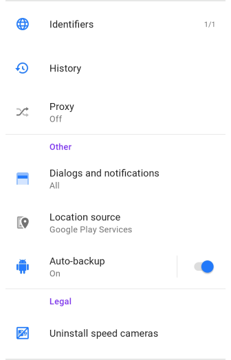 Ajustes generales de perfiles Android