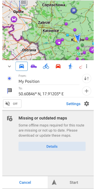 Mensaje de mapas faltantes al construir la navegación Android 5