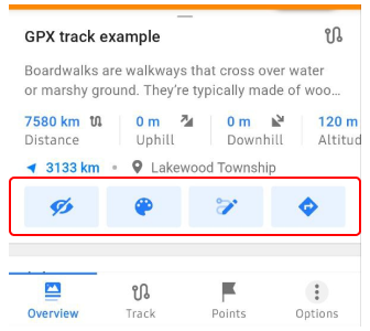 Resumen del menú contextual de pista Android 3