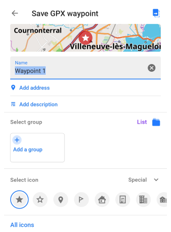 Ajouter un waypoint