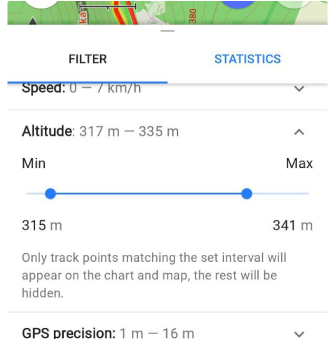 Numéros d&#39;altitude du filtre GPS Android