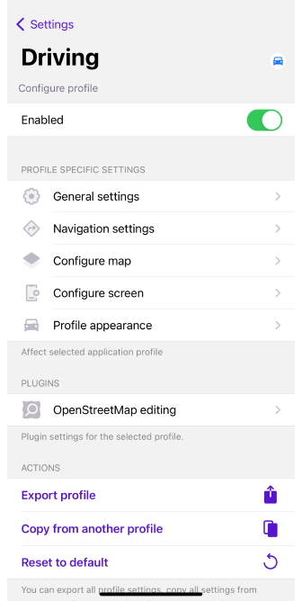 Paramètres des profils iOS
