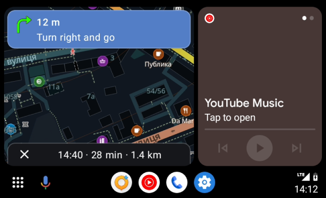 Schermata di Android Auto