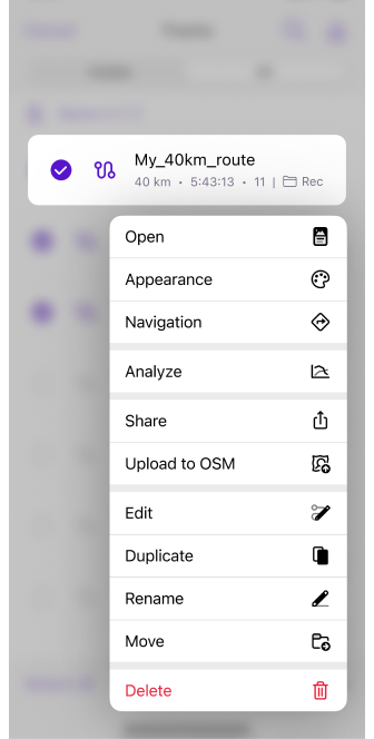 Configura mappa tracce iOS