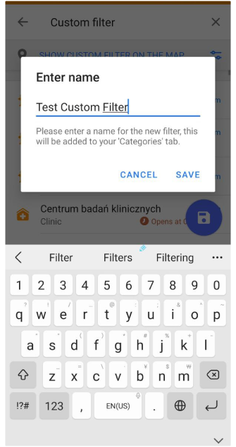 Aangepaste POI opslaan Android