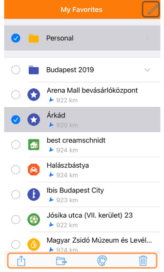 Akcje ulubionych ios