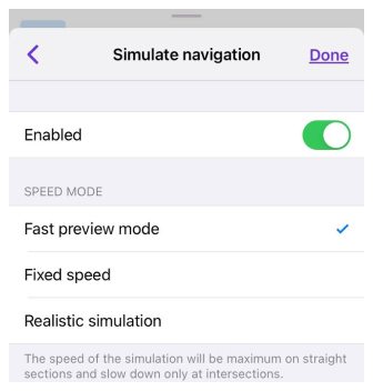 Symulacja nawigacji iOS