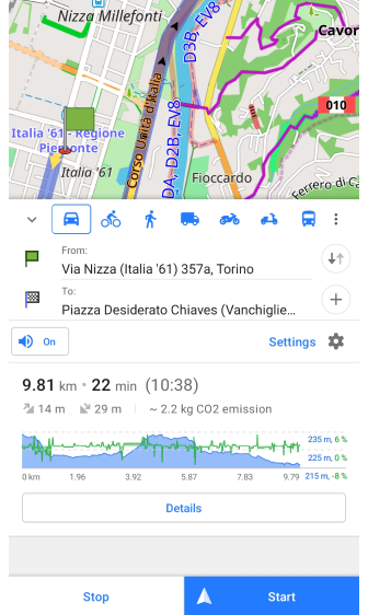 Tela de navegação iniciar Android