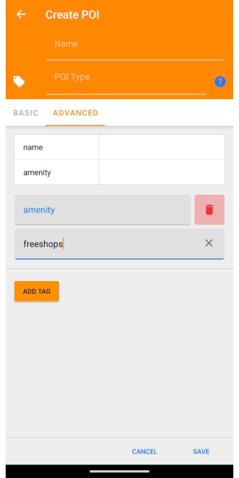 Додати тег POI Android