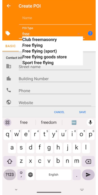 Додати тег POI Android