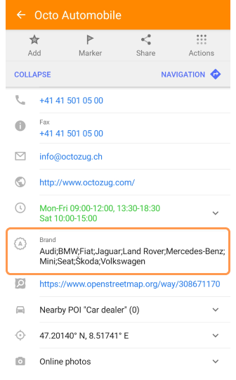 Пошук POI Android
