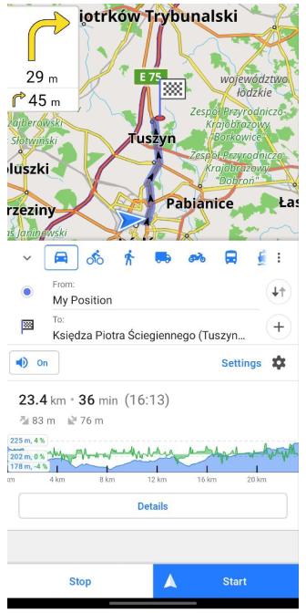 Екран навігації Android 3
