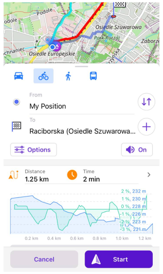 Екран навігації iOS