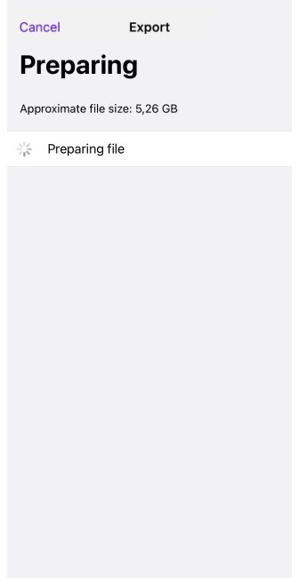Дії з профілями Експорт iOS