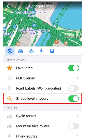 المكون الإضافي Mapillary iOS