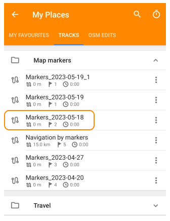 إدخال الإحداثيات حفظ نقطة Android 2