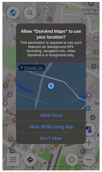 الموقع الدقيق iOS