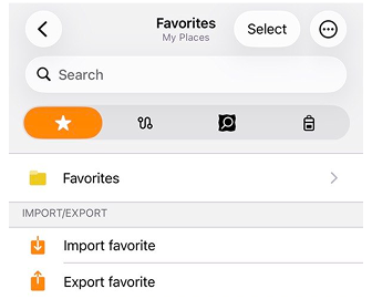 قائمة أماكني iOS
