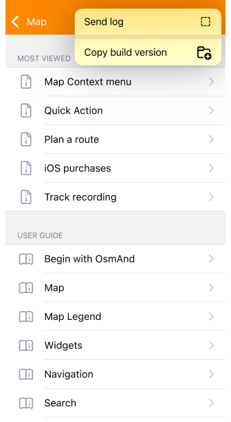 قائمة الخرائط iOS