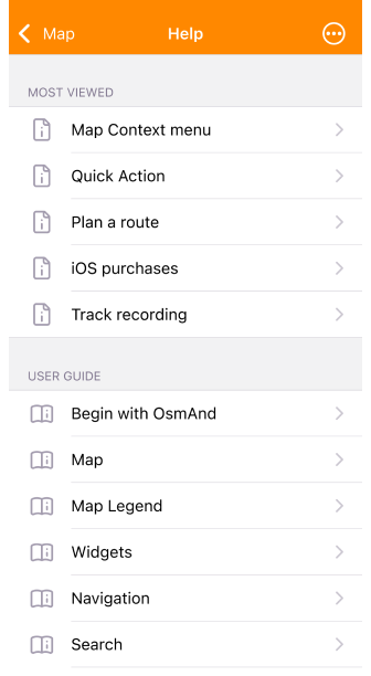 قائمة الخرائط iOS