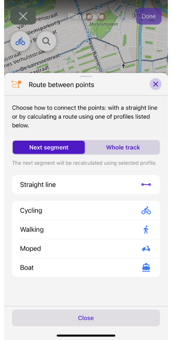 تخطيط مسار ios