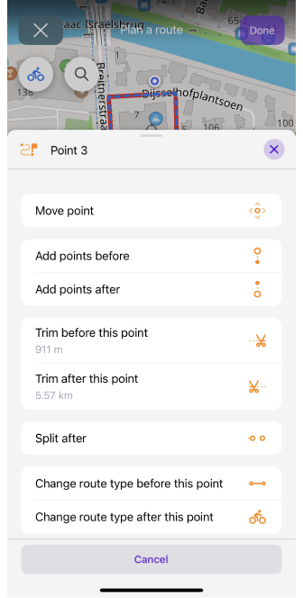 تخطيط مسار ios