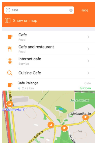 بحث وعرض نقاط اهتمام iOS