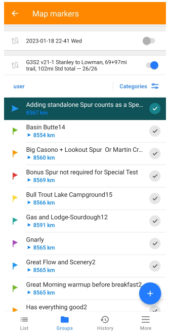 GPX إلى العلامات 1