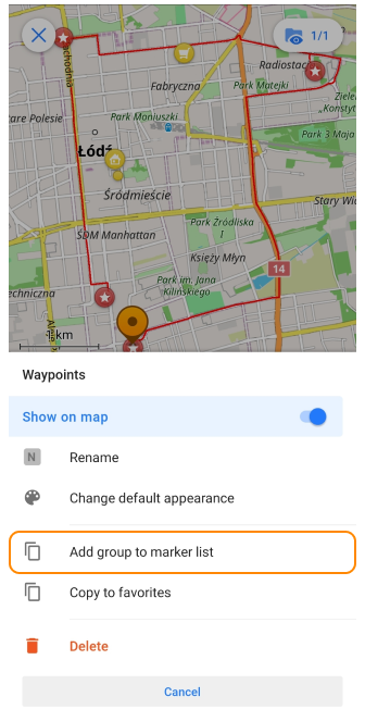 GPX إلى العلامات 3