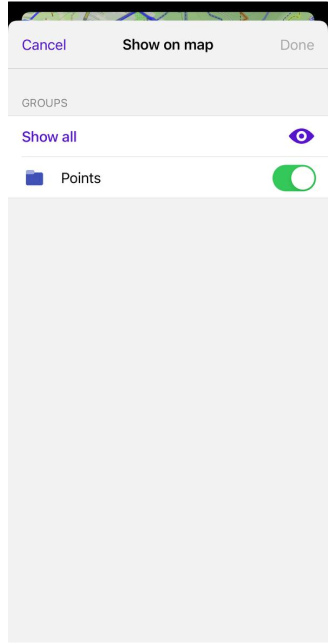 قائمة مجموعة المسار iOS