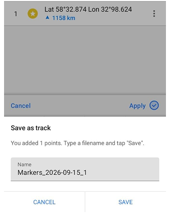 Coordinate input save point Android 1