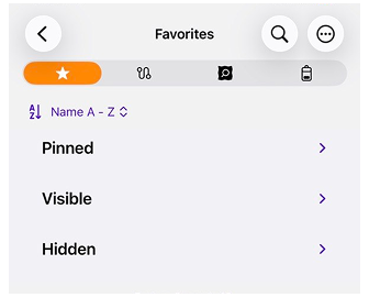 My places menu iOS