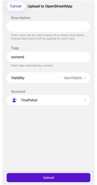 OpenStretMap editing plugin GPX to OSM iOS
