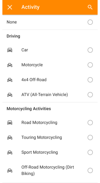 Track Activity Type