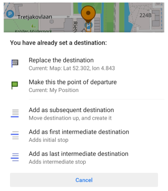 Mehrere Wegbeschreibungen Android