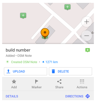 OSM-Notiz hochladen Android