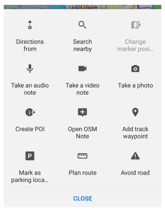 Zusätzliche Aktionen-Menü Android