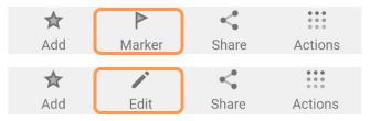 Markierungsaktion hinzufügen/bearbeiten Android