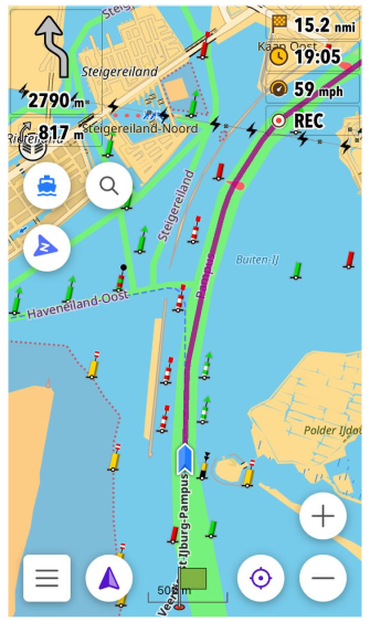 Bootsnavigationsbildschirm iOS