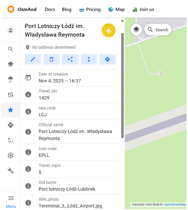 Web Favoritendetails