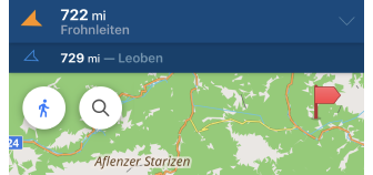 Kartenmarker auf dem Widget der oberen Leiste