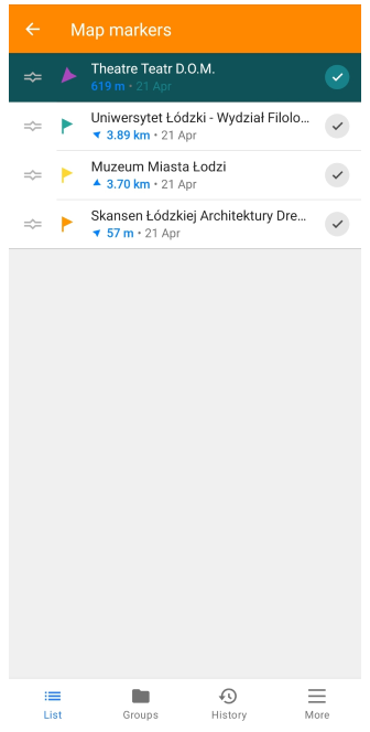 Markierungsliste Android