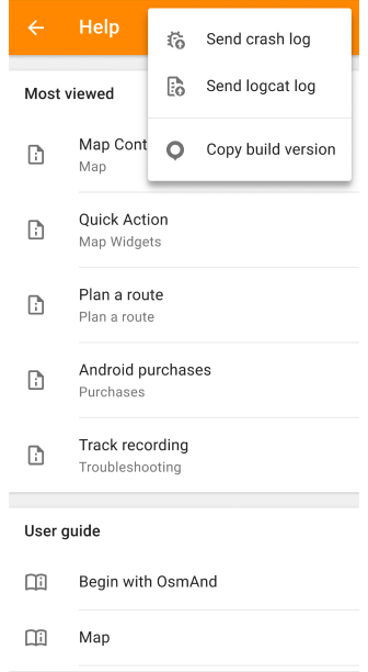 Offline-Hilfe Android Screenshot