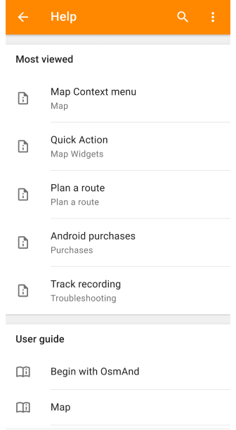 Offline-Hilfe Android Screenshot