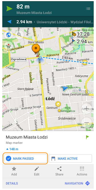 Markierung passieren Android 1