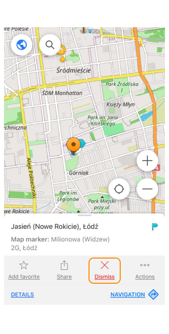 Markierung passieren iOS 1
